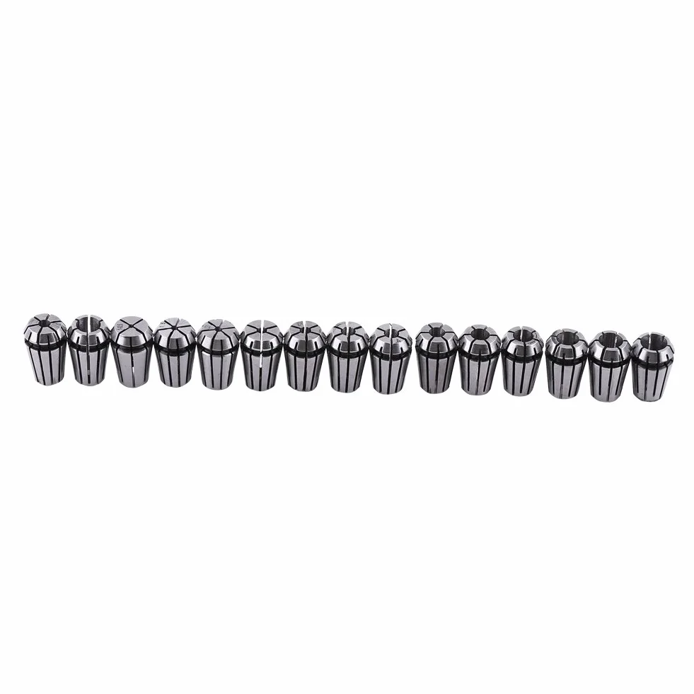 15 Pièces ER11 Jeu de Pinces à Ressort, Broche CNC de Haute Précision ER-11 Pince de Gravure 1/8et 1/4 pour Machine de Gravure CNC et Outils de Tour de Fraisage