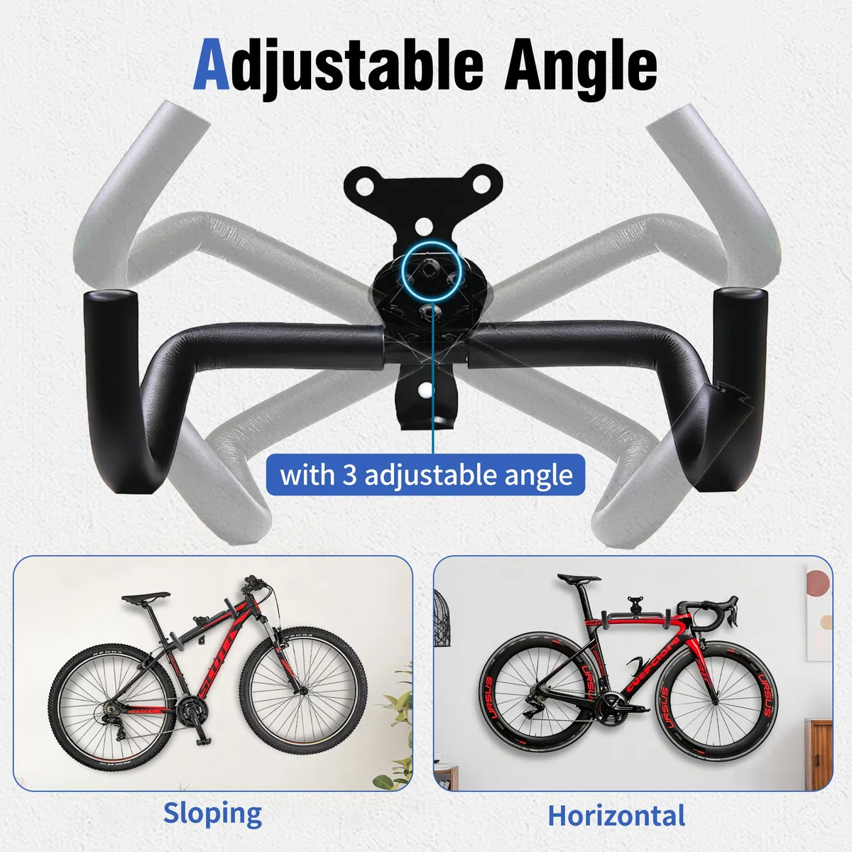 Support Mural Vélo, Porte-Vélo Horizontal pour Garage, Crochet Mural Résistant et Réglable pour Vélos de Route, VTT et Hybrides – Idéal Garage, Appartement et Maison-1 paquet | Rétractable et Pliable