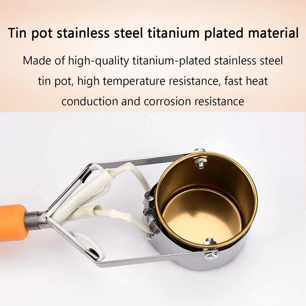 Mini-casserole à plomb, 300 W, portable, électrique, for soudure, étain, avec plage de température de 100 à 450 ℃, réchaud de rinçage domestique portable, for moules de poids de pêche et pendentifs(25