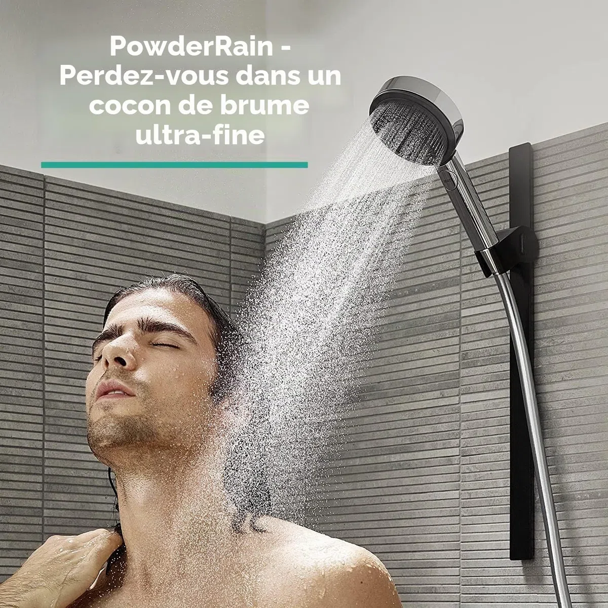 Hansgrohe Pommeau de Douche Pulsify Select S, Douchette à Main 105 mm Diamètre, 3 Types de Jet (Relaxation), Chromé, 24110000