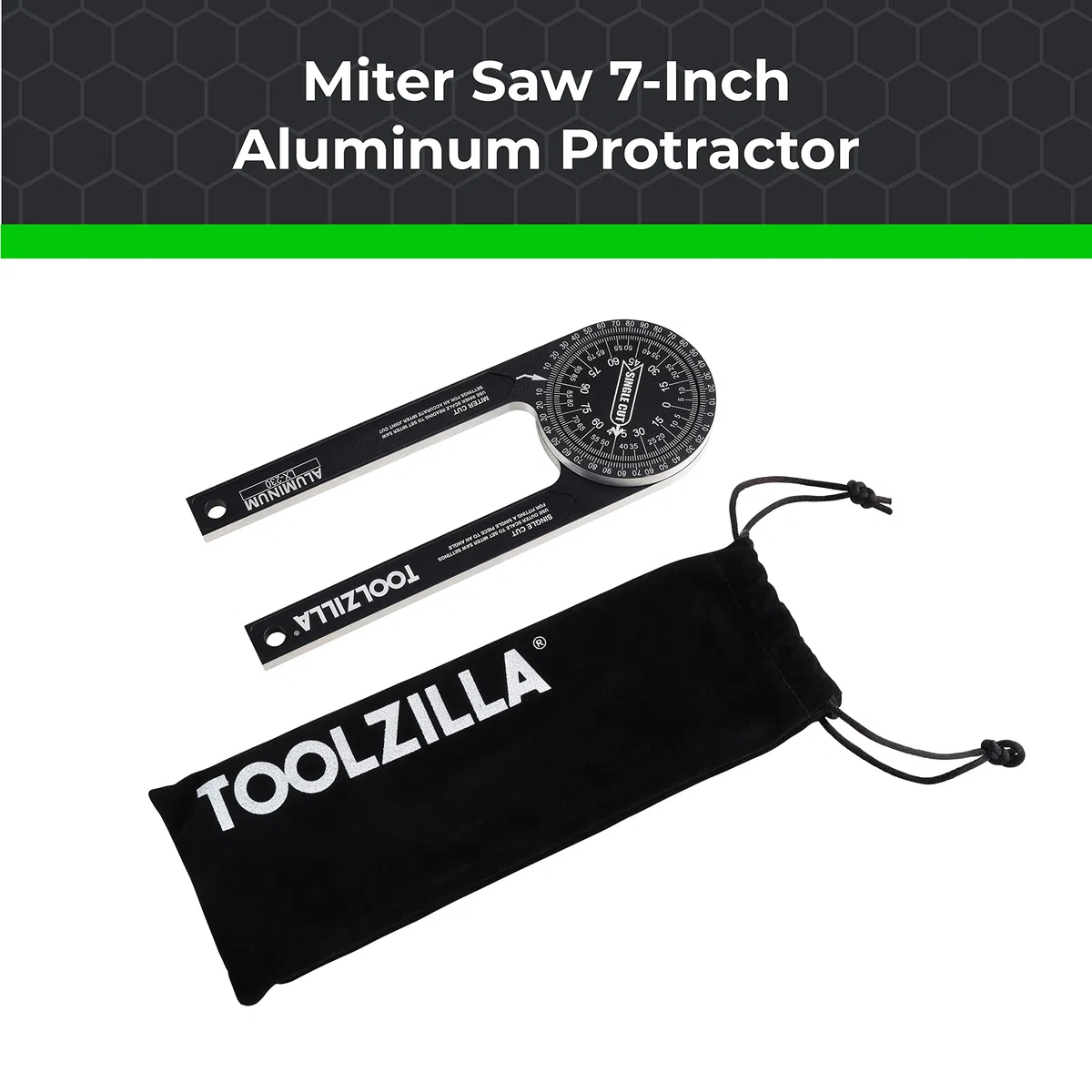 Toolzilla Rapporteur d'angle en aluminium de 17,8 cm – Outil de mesure avec plusieurs échelles pour le travail du bois, le travail du métal et tous les métiers de la construction