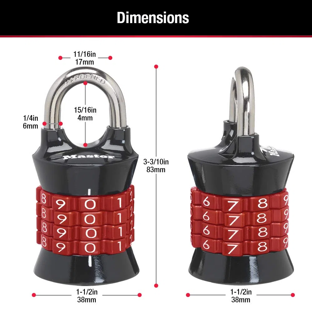 Master Lock - 1535D - Cadenas à combinaison pour casier - Couleurs variables