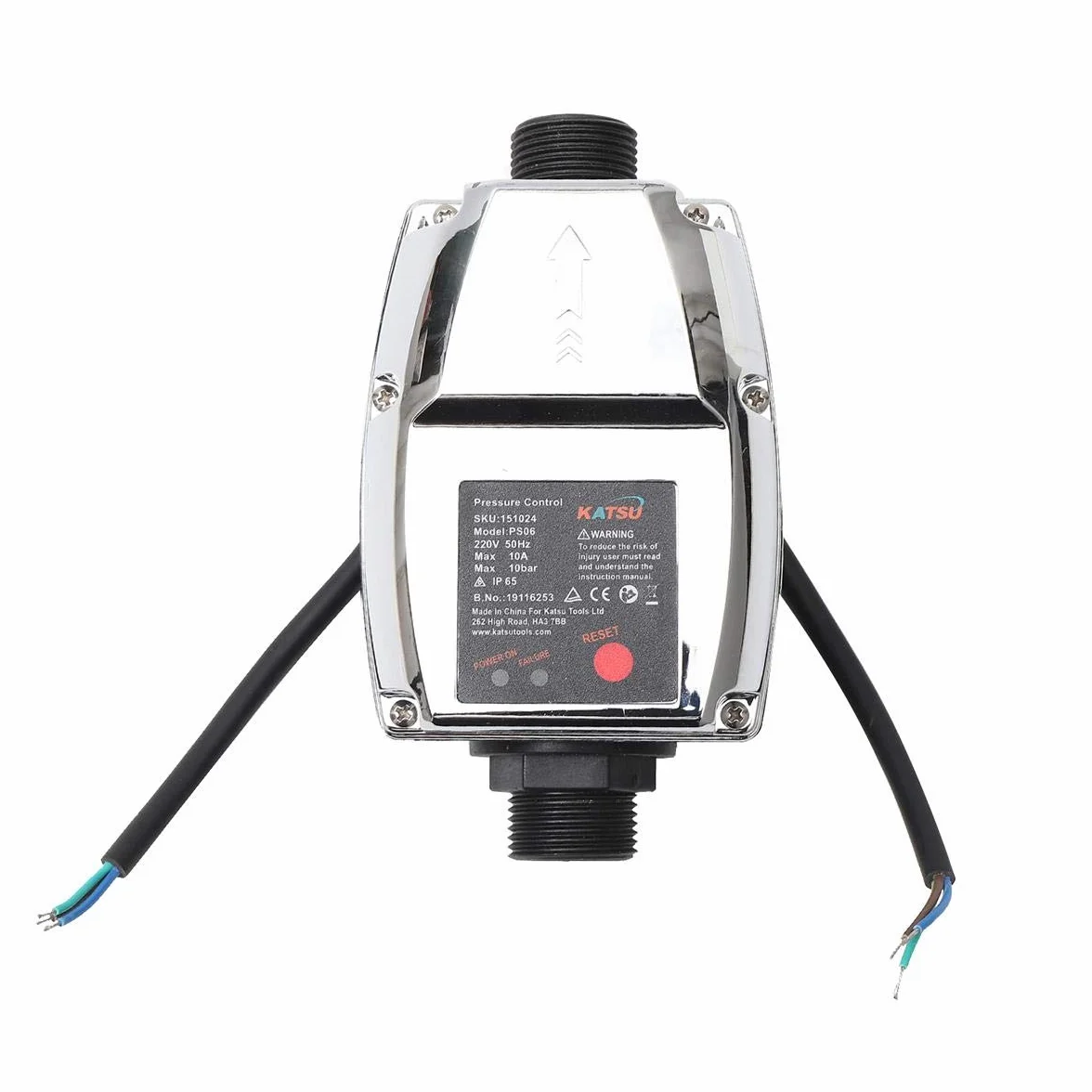 KATSU Commutateur de Contrôle de Pression de Pompe à Eau Automatique, Régulateur de Pression électronique Réglable, pour Pompe Submersible, Pompe de Surpression, Pompe de Jardin