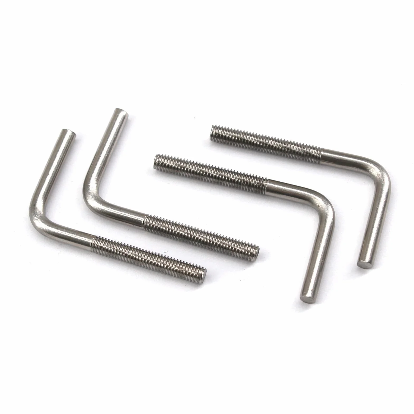(Lot de 10) M8x100mm boulons d'ancrage en forme de L en acier inoxydable 304 à angle droit longs et carrés