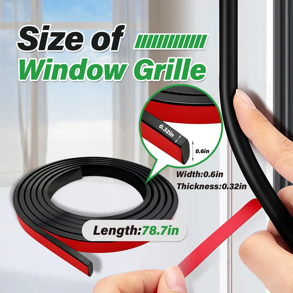 KEOHOLI WGKB5 Window Grid Kit de Grille de fenêtre, Noir
