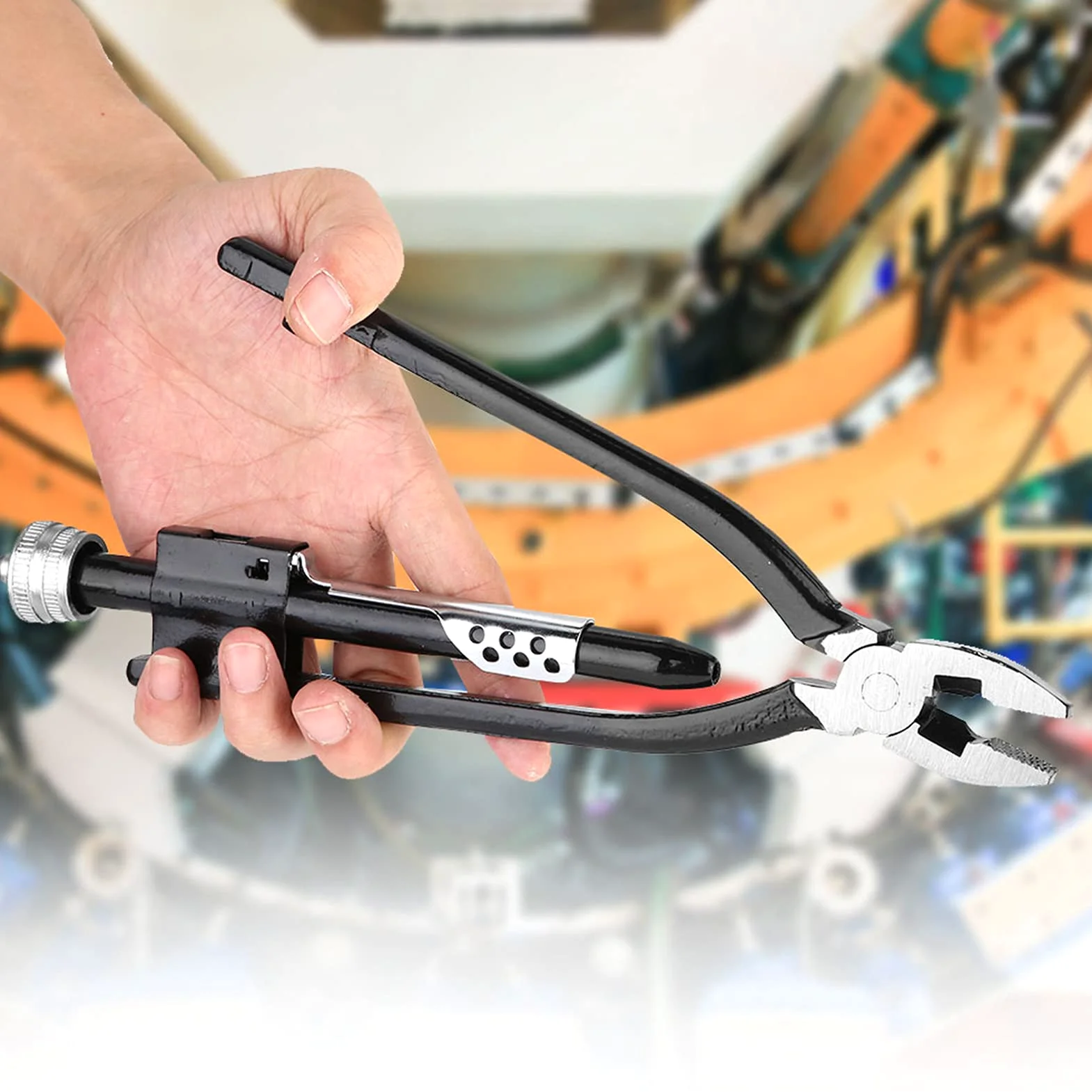 Pince à Torsader le Fil de Sécurité, 23 cm Acier au Carbone, Outil de Verrouillage Multifonction pour Câblage Électrique et Entretien Mécanique