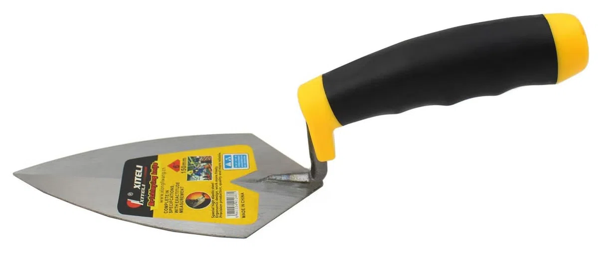 Lot de 3 truelles de maçonnerie, truelle à marge, truelle pointue, produits de construction, outil professionnel pour sol de maçonnerie (15,2 cm)