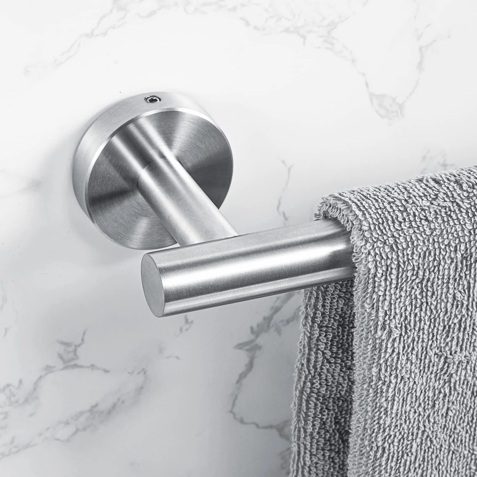 YUET 40cm Barres Porte-Serviettes SUS 304 Acier Inoxydable Murale Antirouille Percage Montage à Vis pour Accessoires de Salle de Bain Cuisine Lavabo, Argenté Brossé