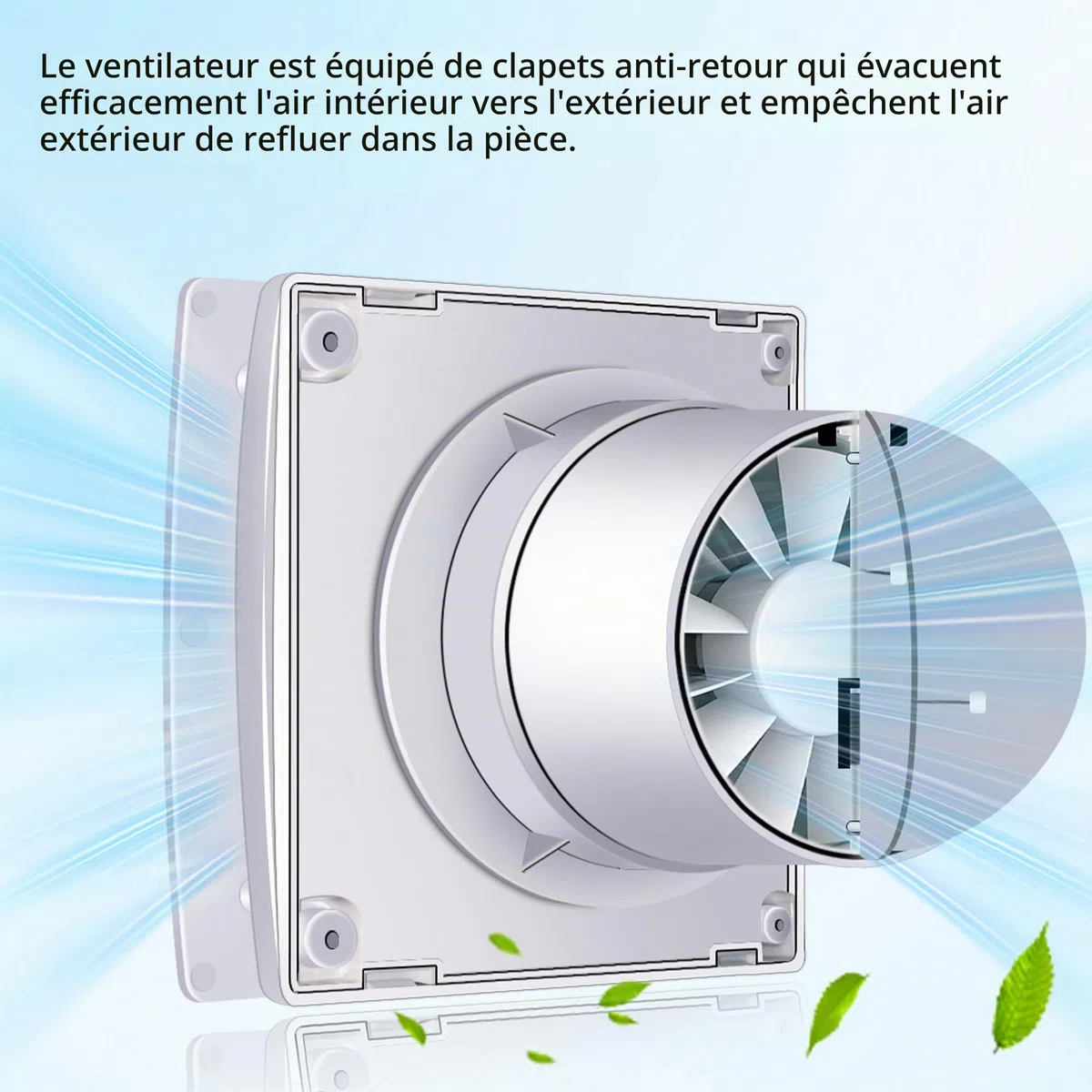 Aygrochy Ventilateur Extracteur d'Air 100mm Silencieux, VMC Salle de Bain avec Clapet Anti-Retour, Prise UE, Économe en Énergie, Pour Salle de Bain, Cuisine, Bureau, WC, Garage