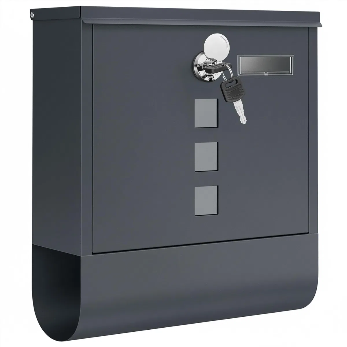SONGMICS Boîte aux Lettres Murale, avec Serrure avec Couvercle Rotatif, Fenêtre de Visualisation, Porte-nom, Compartiment à Journaux, Montage Facile, 10 x 30,8 x 33,8 cm, Gris Anthracite GMB20AG