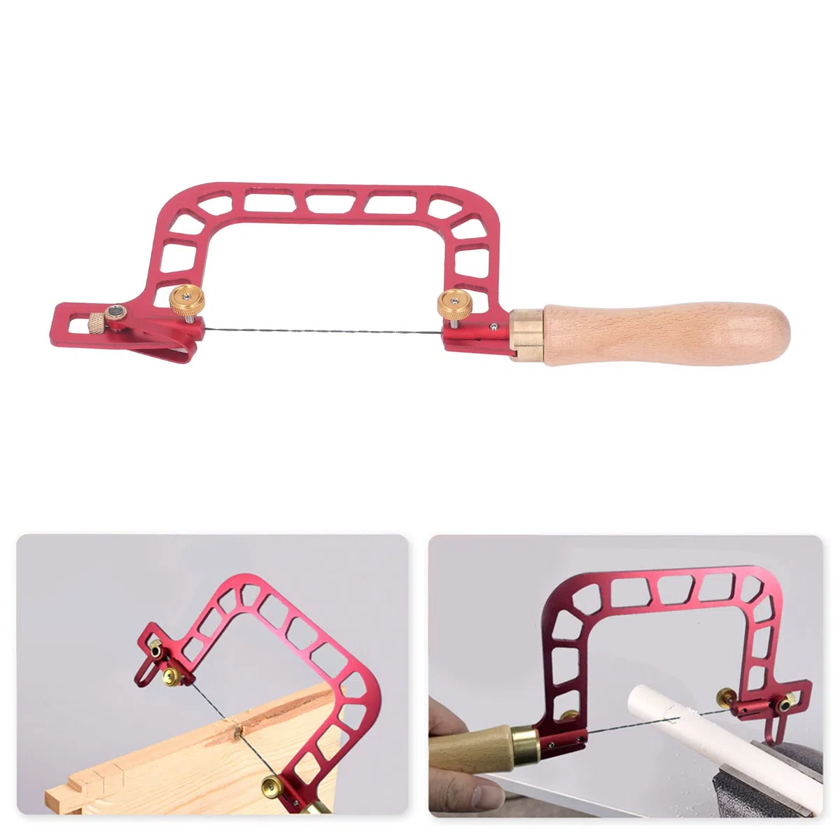 Scie À Chantourner, Cadre en Alliage, Fil D'Acier Rapide Et Propre Coupe Régulière, Scies À Main Multifonctionnelles Incisives + Lime de Secours, pour Projets D'Artisanat, Bijoux Diy
