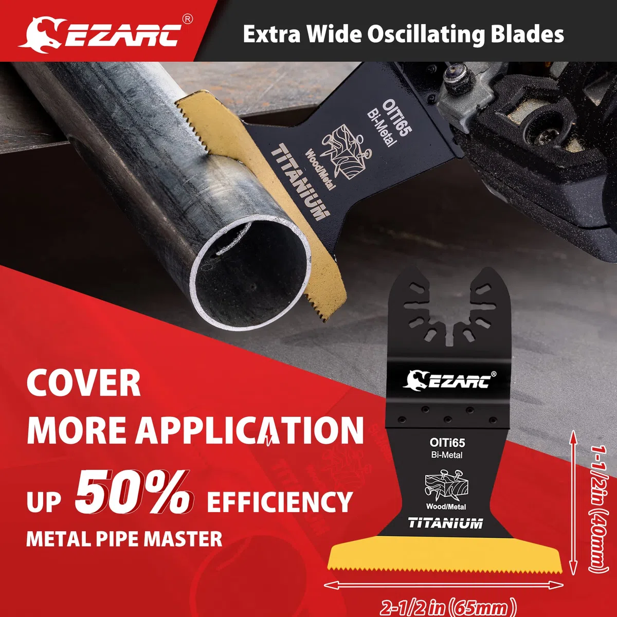 EZARC Kit de lames de scie oscillantes en titane 4 pièces, lames multi-outils de coupe plongeante pour clous à bois métalliques, vis, coupe affleurante, multi-outils universelles à dégagement rapide