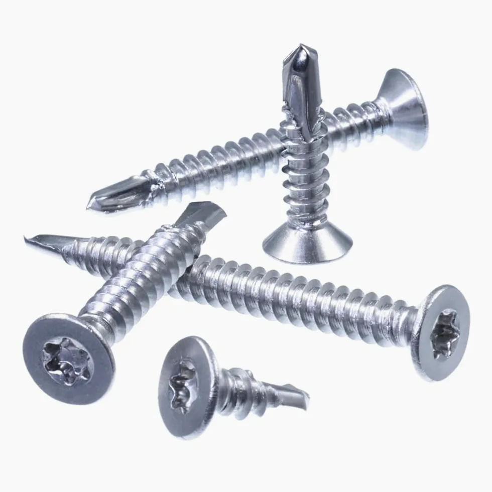 SECCARO Lot de 75 vis à tôle à tête fraisée 6,3 x 70 mm, en acier inoxydable A2, pointe de forage, ISO 15482 / DIN 7504, TX/six pans creux