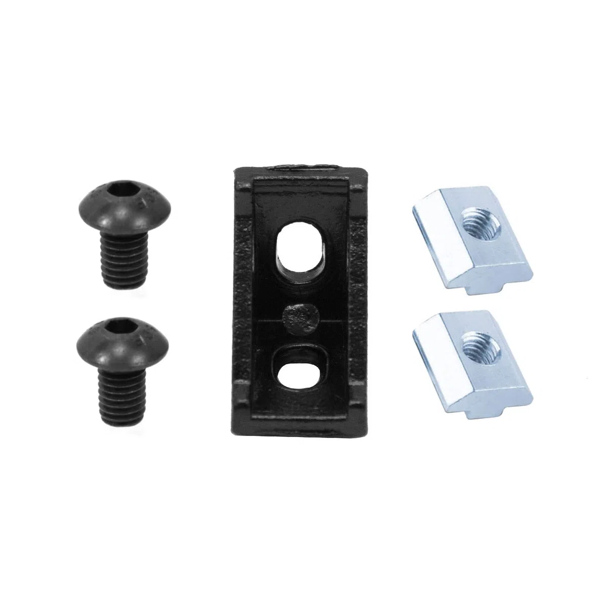 Lot de 26 supports d'angle 2020 avec 52 écrous M5, 52 vis à tête hexagonale M5 x 8 mm et 2 clés M3 pour profil d'extrusion en aluminium de la série 2020 - Noir