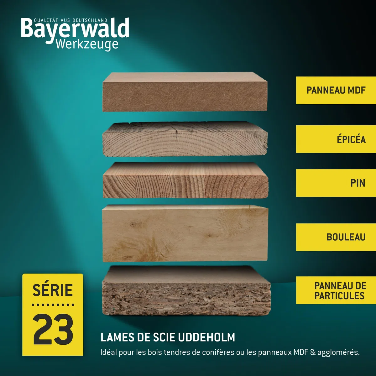 Lame de scie à ruban Bayerwald Uddeholm - 2100 x 15 x 0.5 x 6 / pour tous les types de bois courants/bande de scie convenant à Flott. Scheppach et autres.