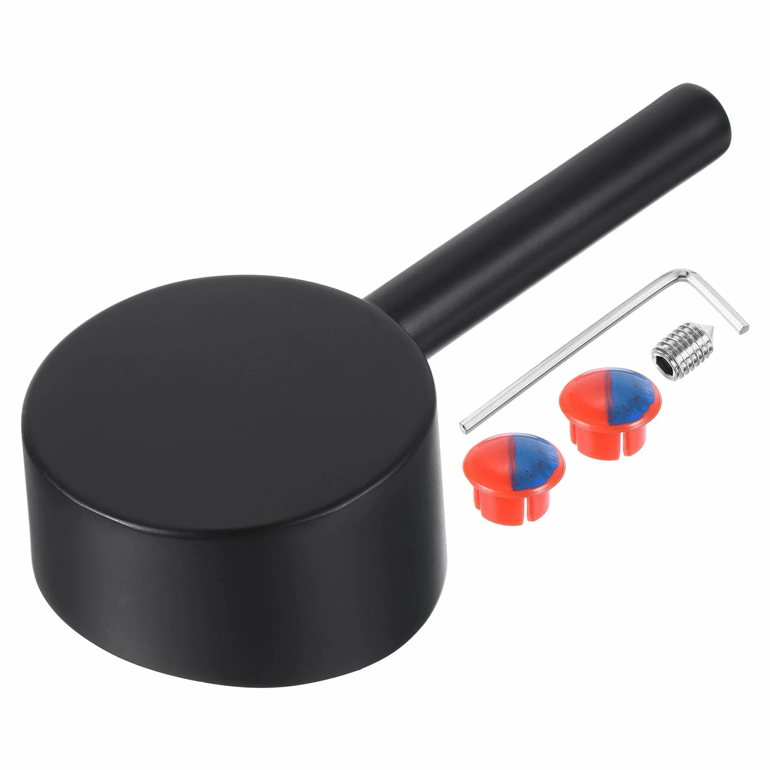 uxcell Poignée de robinet à levier unique pour cartouche de 40 mm, poignée de robinet de rechange en alliage de zinc pour cuisine, salle de bain, douche, 10,9 x 4,6 cm, noir