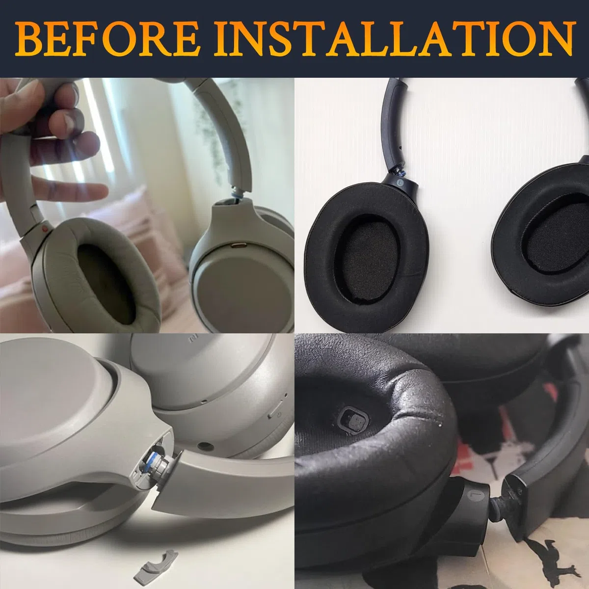 SOULWIT Charnière Pivotante de Rechange pour Sony WH-1000XM4 Casque, Pivot de Rotation Gauche et Droit, Pièces de Réparation et Accessoires pour WH1000XM4