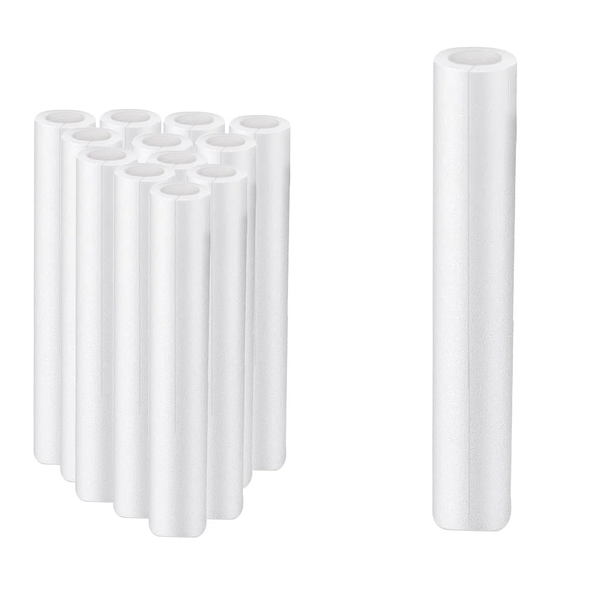 12 pièces Mousse Tube Éponge Manchon protecteur 40 cm ID 2,5 cm / OD 4,5 cm Couvercle de Tube Prédécoupé Couvercle de Tuyau Creux pour Protection Tuyaux et Chaleur Préservation