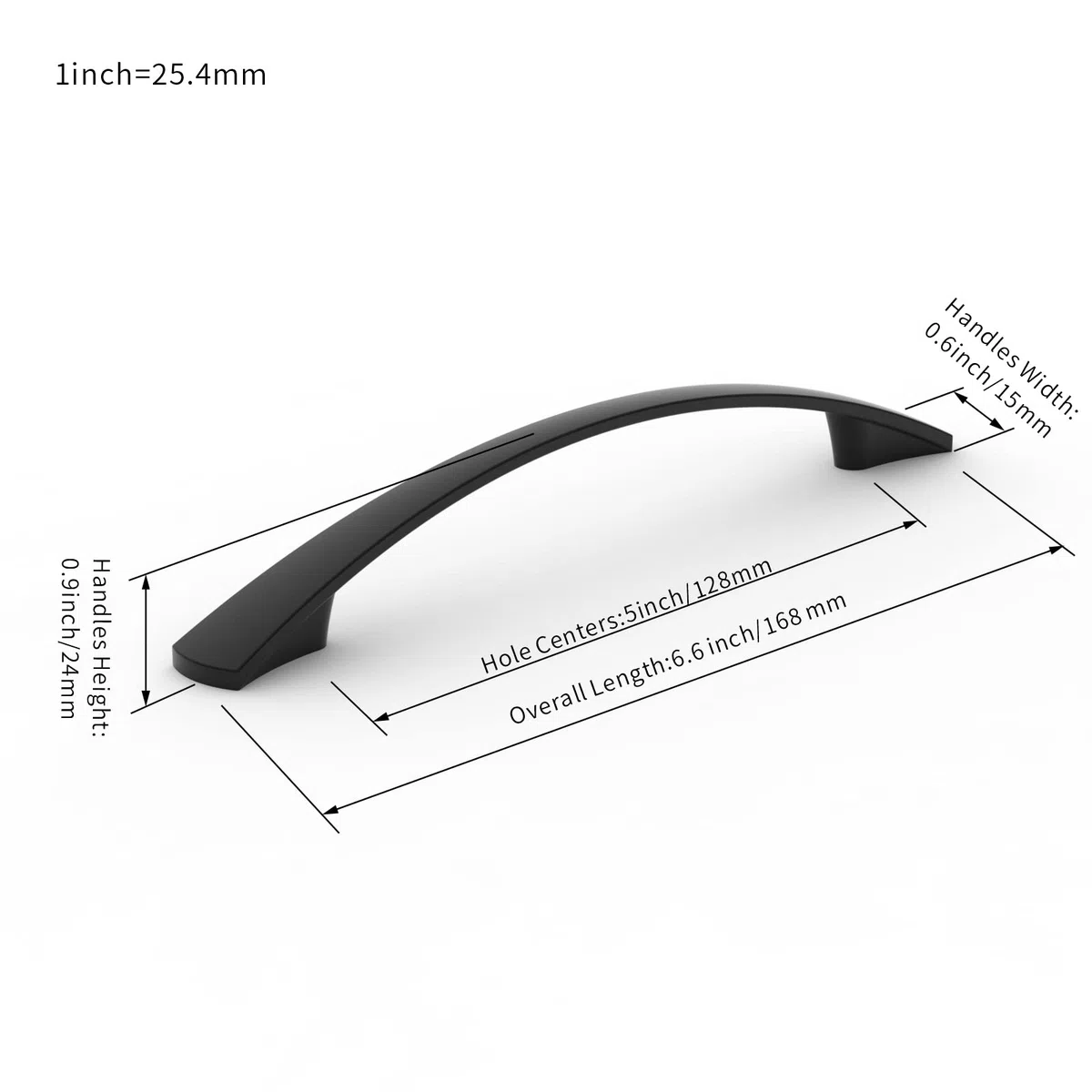 FURNIWARE Lot de 10 poignées de meuble - Espacement des trous : 128 mm - Pour armoires de cuisine, placards, tiroirs - Noir mat