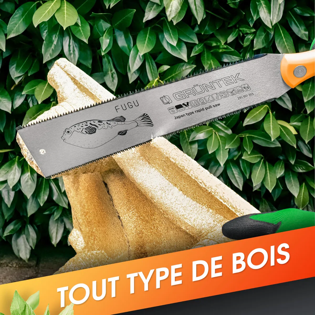GRÜNTEK Scie Japonaise Menuisier 300mm Scie Jardin Coupe double fine et grosse Scie à main bois lame double