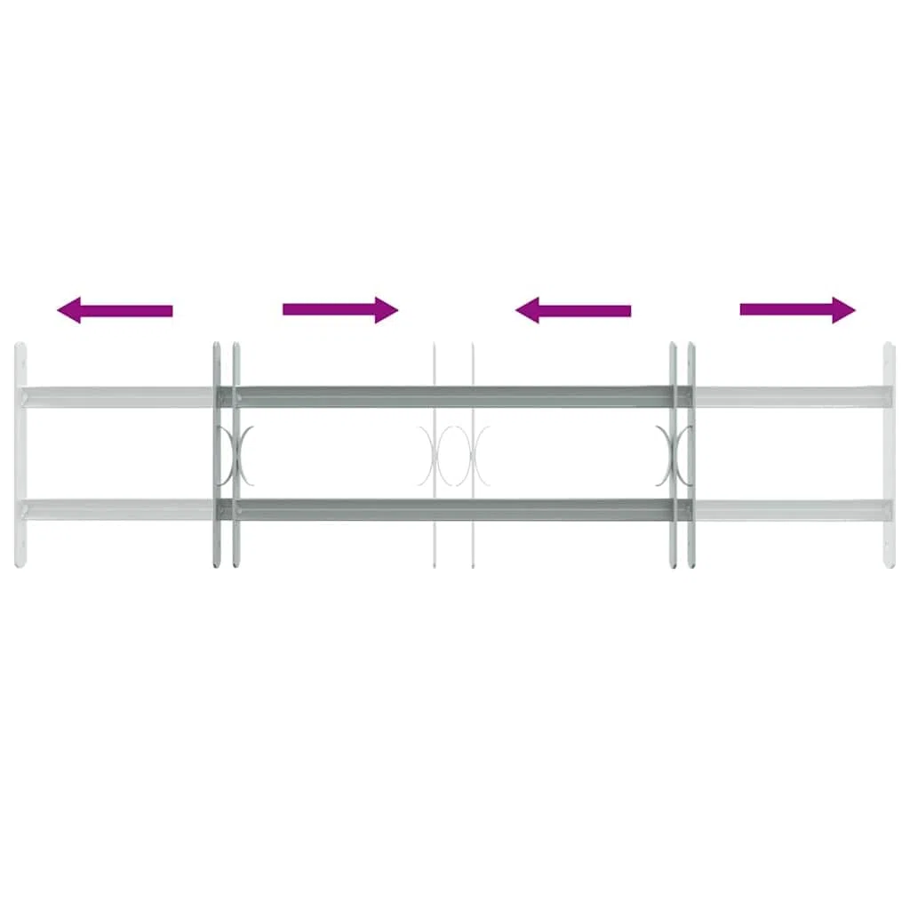 vidaXL Grille de Défense Ajustable à 2 Traverses pour Fenêtre Protection