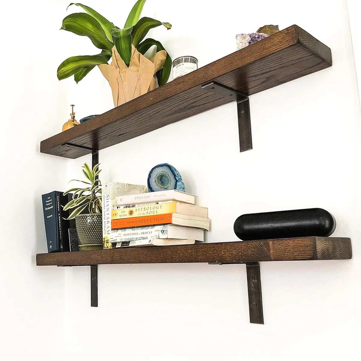 MLOQI Lot de 2 Equerre Etagere Murale, Supports Pour étagères Lourdes Industrielles, Equerre Charge Lourde, Supports en L, 5 mm d'épaisseur avec Vis (30 cm)