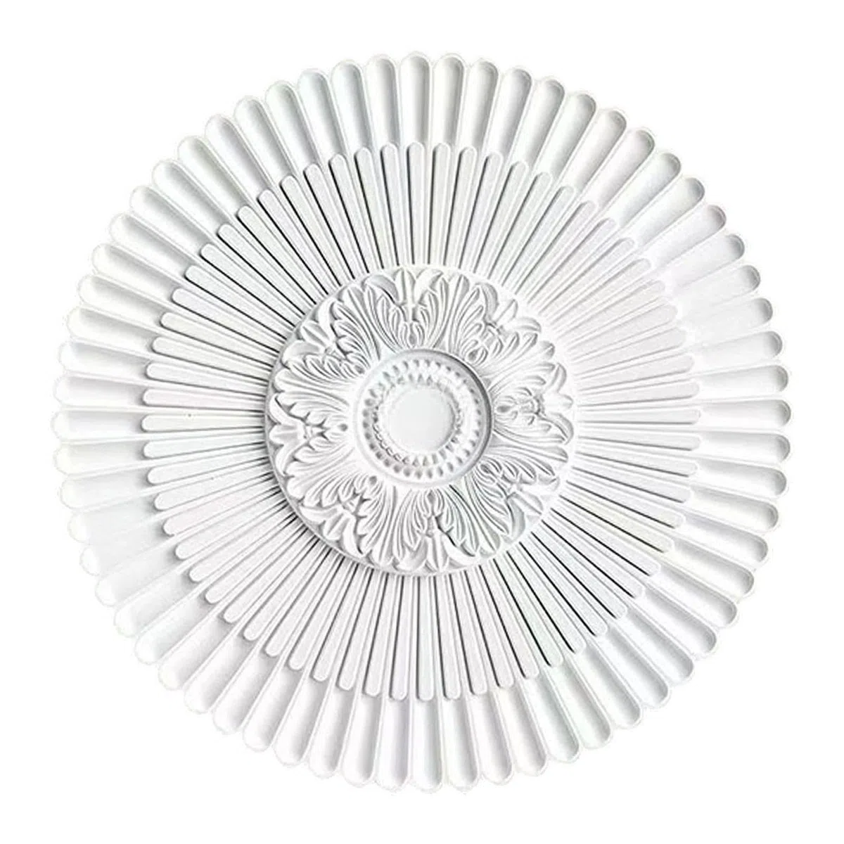 LOVIVER Rosace de plafond en polyuréthane, pour luminaires, style moderne et, plaque décorative ronde pour salon, hôtel ou bibliothèque, Diamètre 40cm
