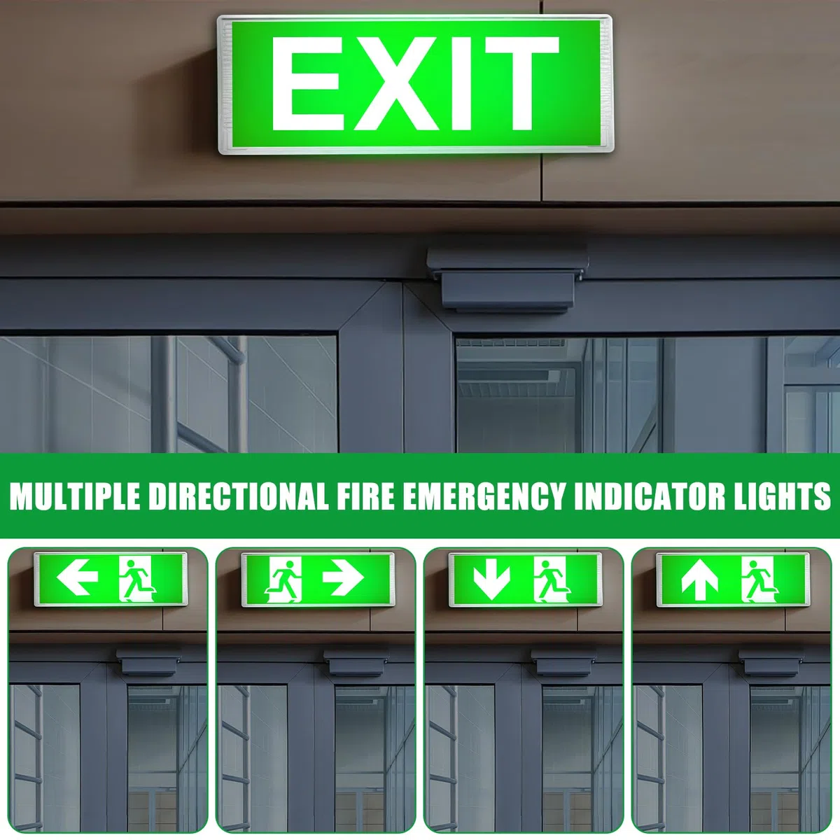 Éclairage d'urgence à LED, éclairage d'urgence avec batterie de rechange jusqu'à 3 heures, lumière de sortie de secours avec interrupteur étanche, 100 perles de lampe, lampe d'urgence étanche pour