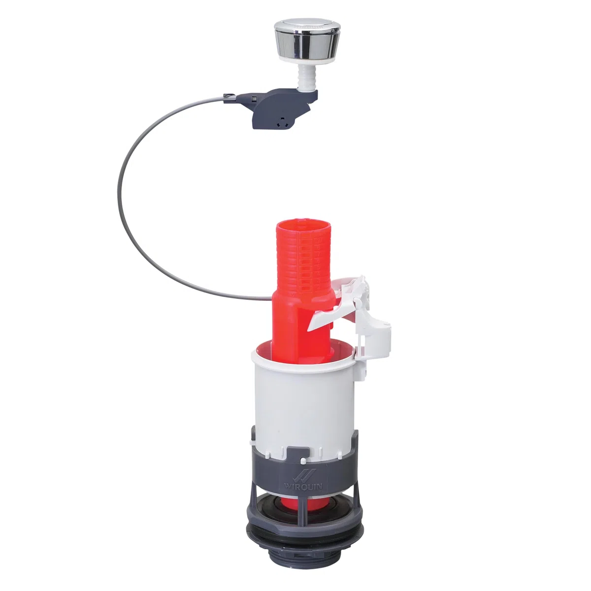 Wirquin MD+00 Mécanisme chasse d'eau wc simple chasse à câble MD, gris et rouge