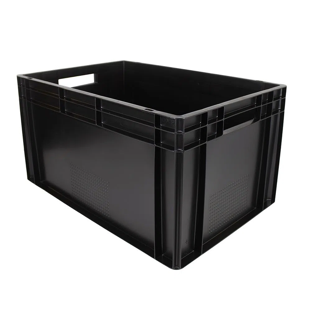 Box and beyond - Bac Gerbable - 60 x 40 x 32 cm - 60L - Charge 20 kg - Plastique Noir - Stockage, Rangement, Outils, Bricolage - Résistant - Réutilisable - Garage, Cave, Buanderie