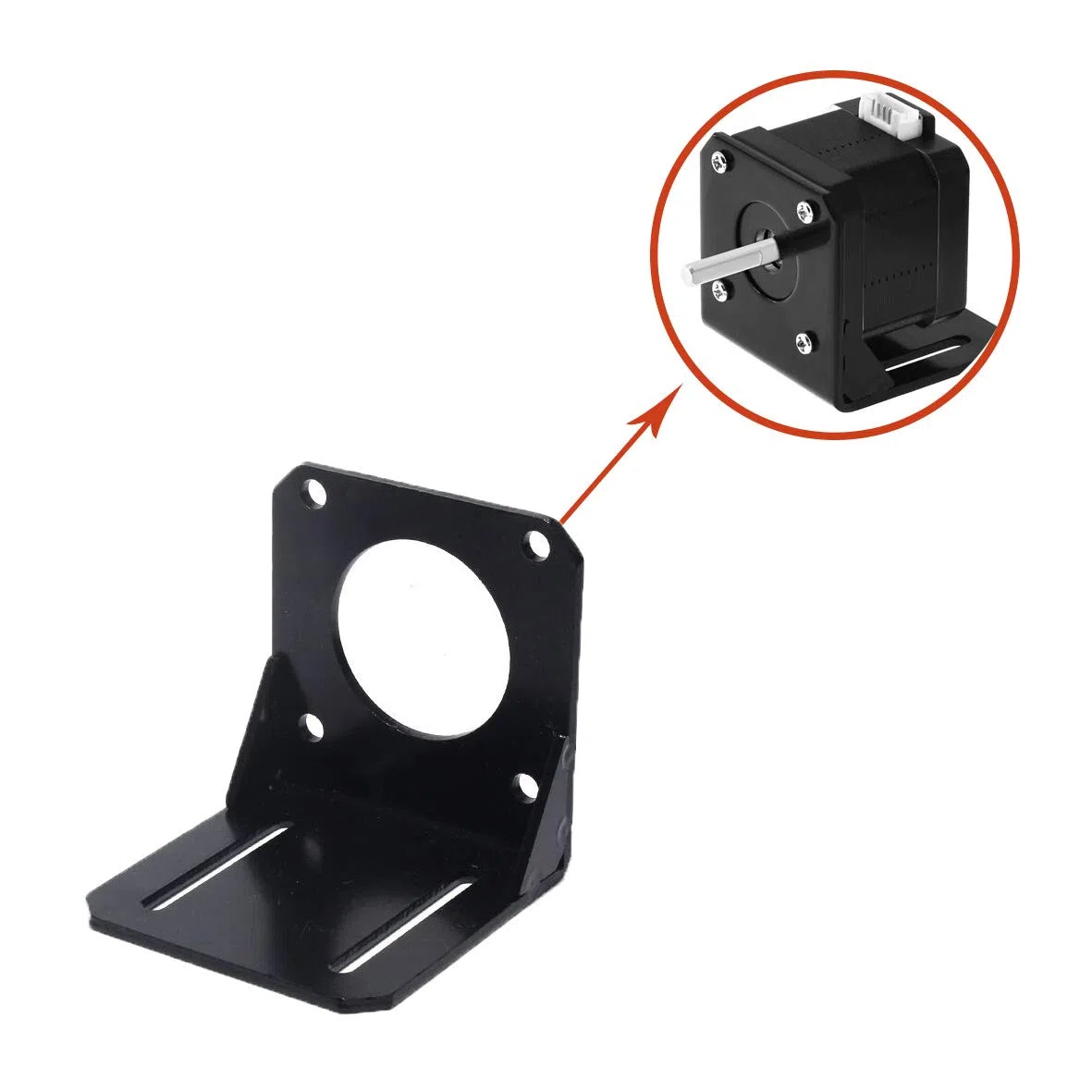 RATTMMOTOR Nema 23 Lot de 4 supports de moteur pas à pas plats de 57 l avec vis en aluminium/acier, NEMA 23 (4 pièces)