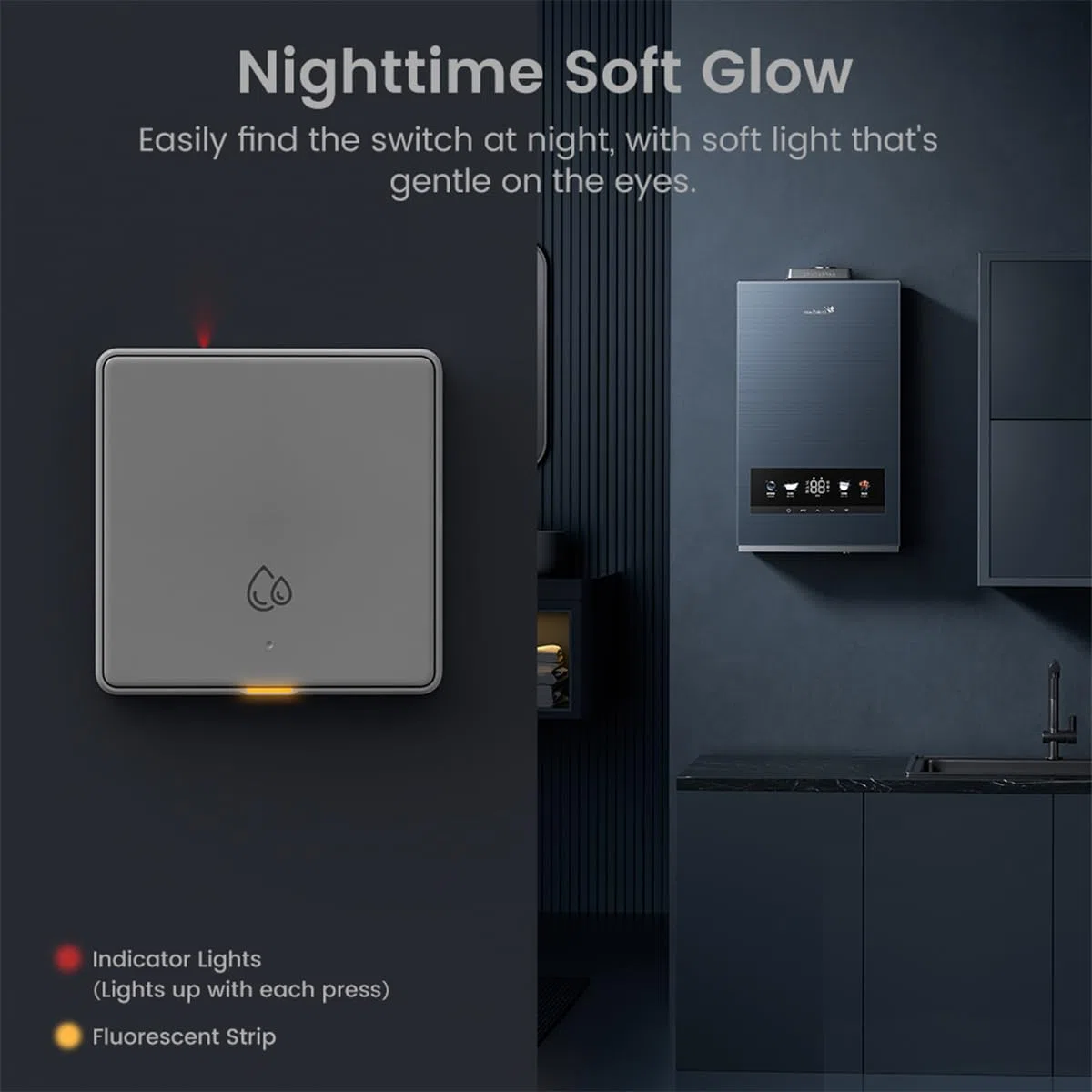 Chauffe-eau Electrique Interrupteur intelligent 20A 4000W WiFi Interrupteur pour Chauffe-eau Electrique avec statistiques de consommation électrique de l'assistant AI, blanc
