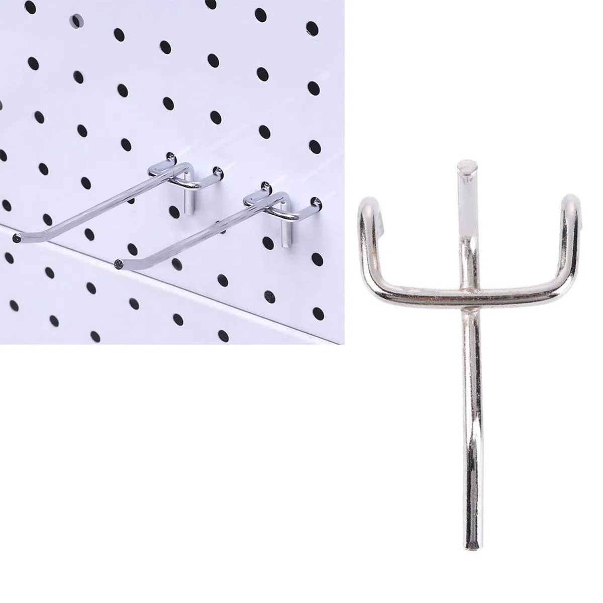 Cabilock 50 Pièces Crochets de Panneau Perforé Assortiment de Panneau Perforé Organisateur D'outil Crochets de pour Organiser Le Système de Stockage D'outils 5 Cm