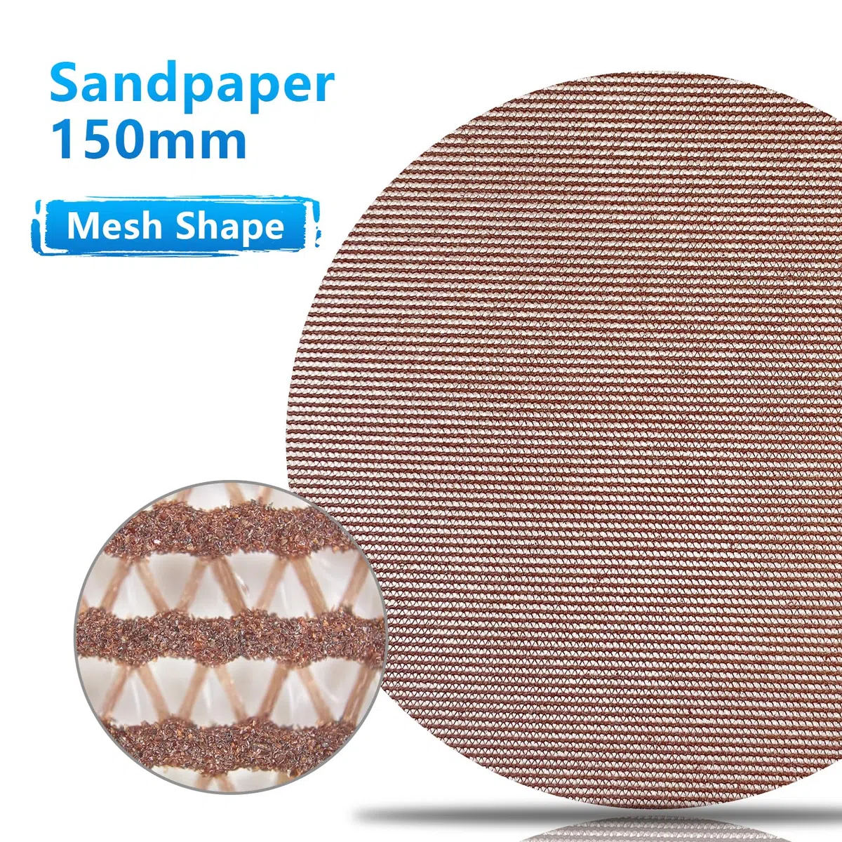 50 pièces Disque Abrasif 150mm Maille Disque de Poncage Autoagrippant Grain P60 P80 P120 P180 P240 Pour Bois, Mastic, Peinture, Ponceuse Excentrique