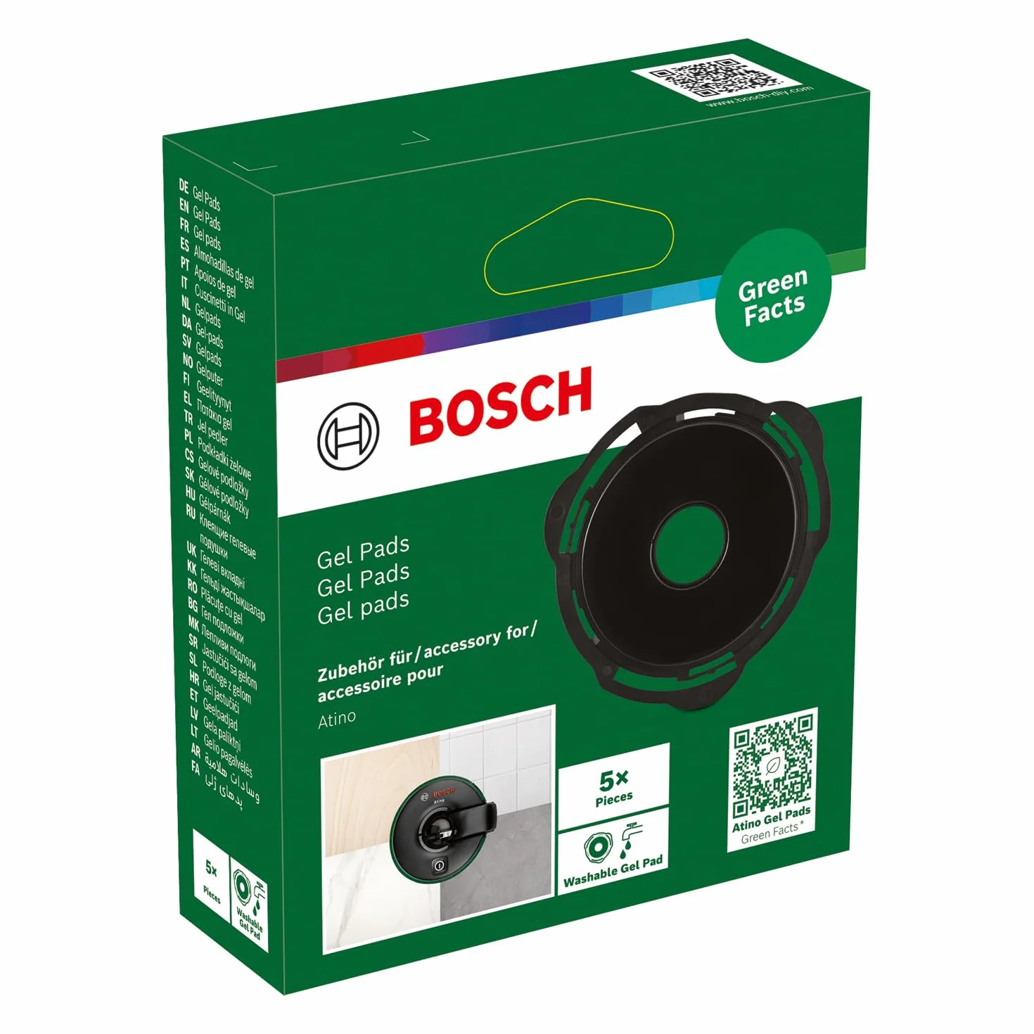 Gel pads pour laser lignes Atino de Bosch (5 gel pads pour fixer le laser Atino sur presque toutes les surfaces lisses, dans boîte carton)
