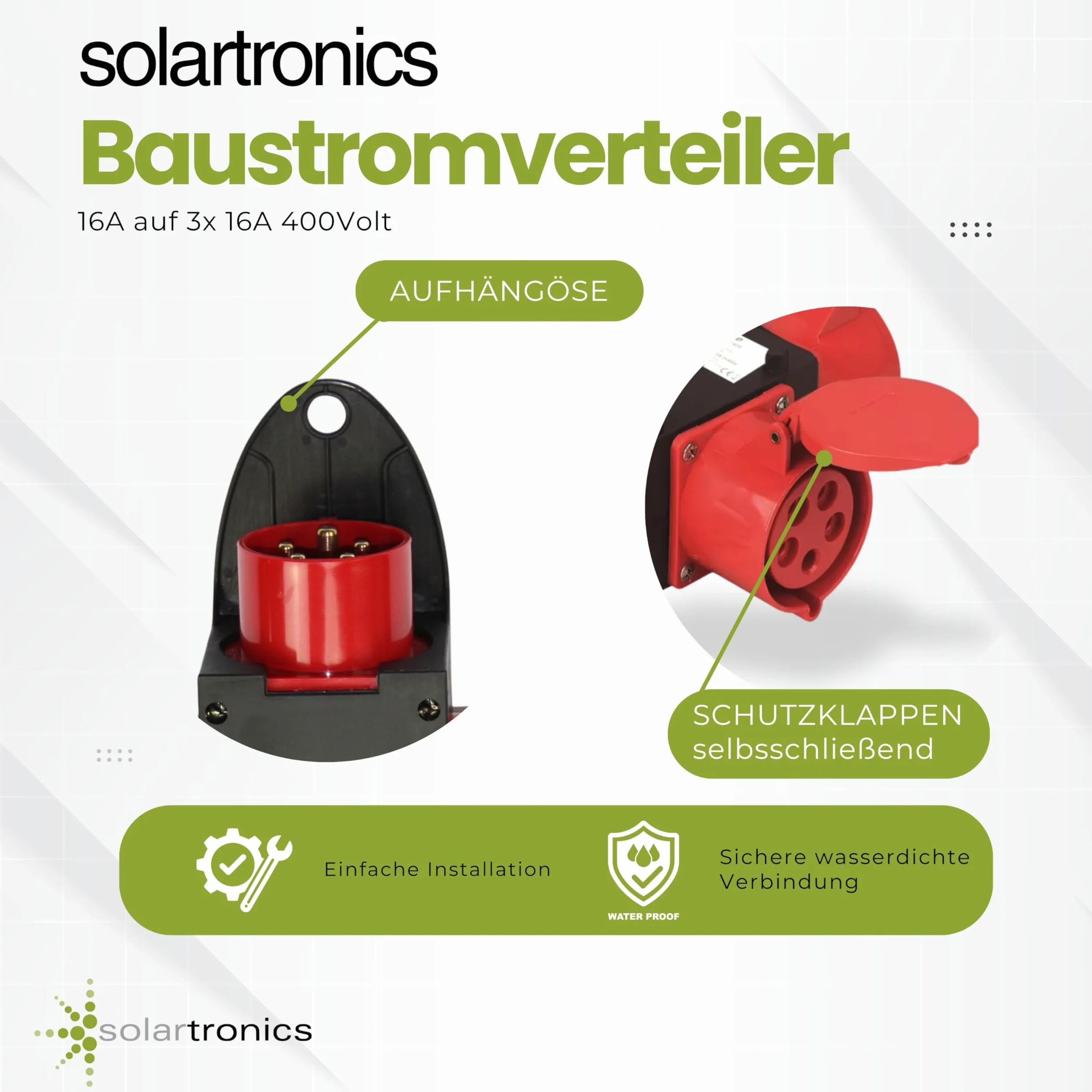 Construction Distributeur de courant 16 A 3 x 400 V