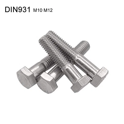 Lot de 10 boulons hexagonaux filetés M12 en acier inoxydable 304 à filetage grossier – M12 x 40 mm