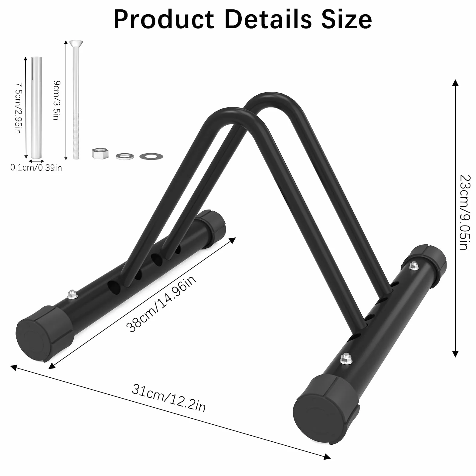 Support Vélo Sol, Wyxorn Diy Porte Vélo Ratelier Vélo En Acier avec Réglage De La Distance/Épissure Multibrin Sol&Mural Compatibilité, pour Vélos Légers/Vélo De Route/Vtt(1P)