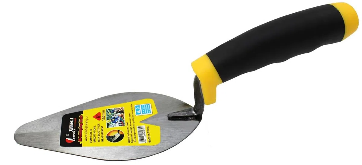 Lot de 3 truelles de maçonnerie, truelle à marge, truelle pointue, produits de construction, outil professionnel pour sol de maçonnerie (15,2 cm)
