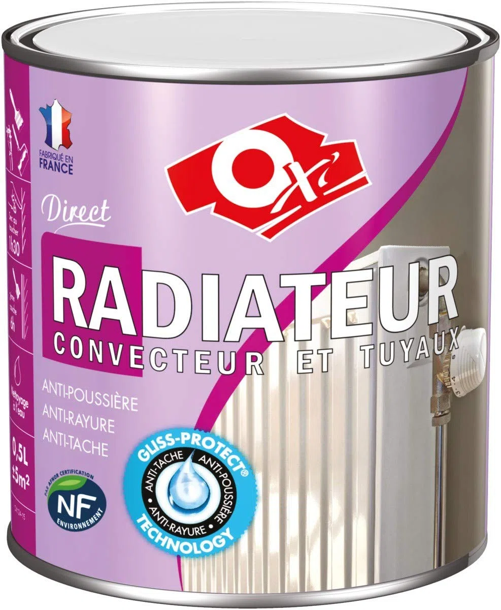 Oxi RADIOB.5 Peinture radiateur brillant 500 ml Blanc