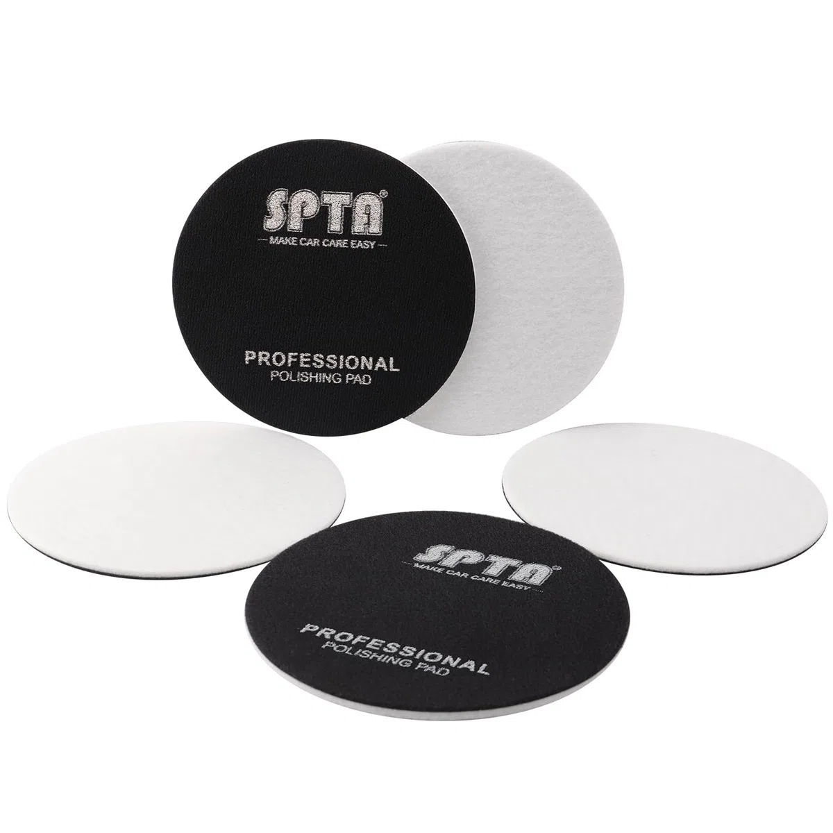 Disque De Polissage Pour Verre, SPTA 5 Pièces 125mm Feutre Microfibre Pour Polissage Des, Feutre Disque De Polissage Pour Marbre élimination Des Rayures Profondes, Kit De Polissage Du Verre