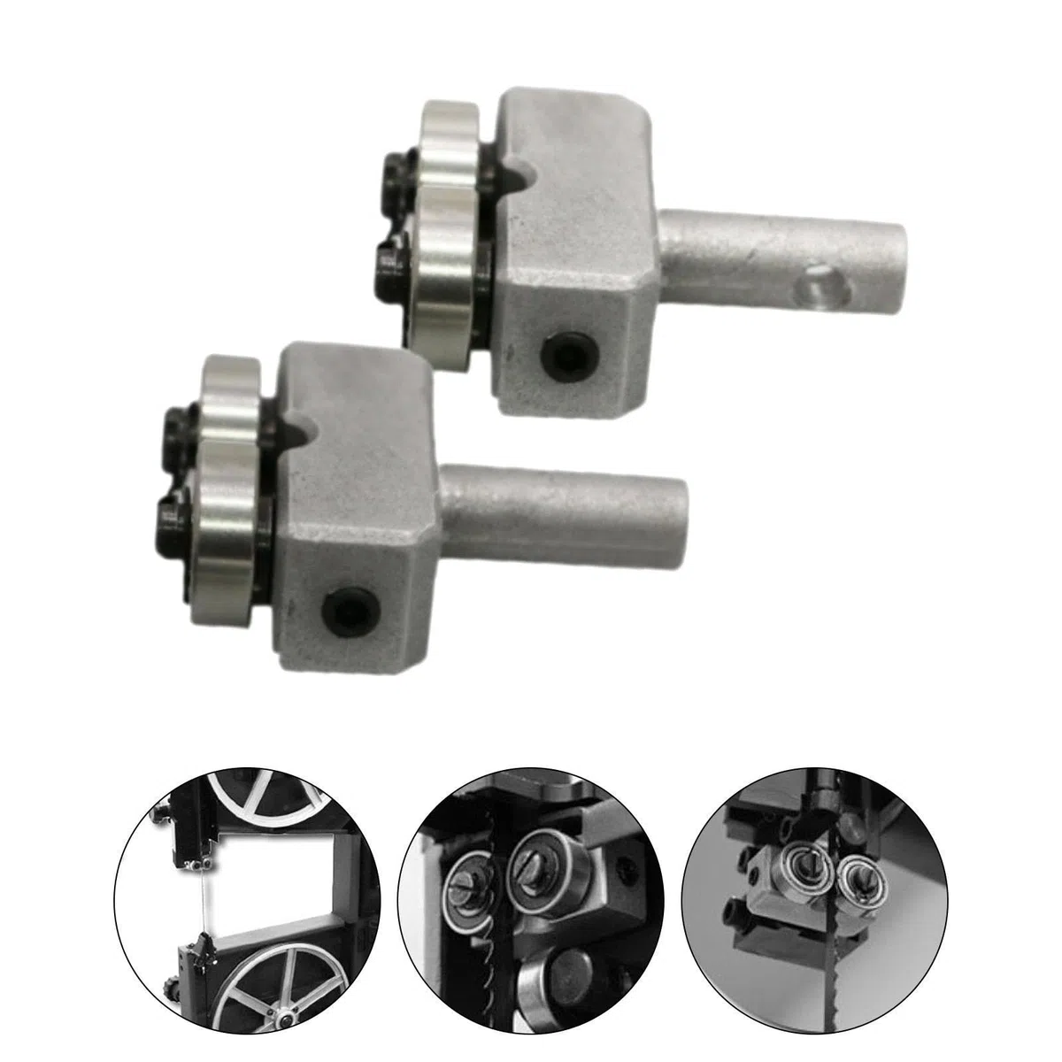 Milageto 2 Pièces Guides de Lame pour Scie à Ruban 9" (23cm), Accessoires Métalliques avec Roulements, Remplacement Résistante, pour Alignement Précise des Lames, Travail du Bois et Métal
