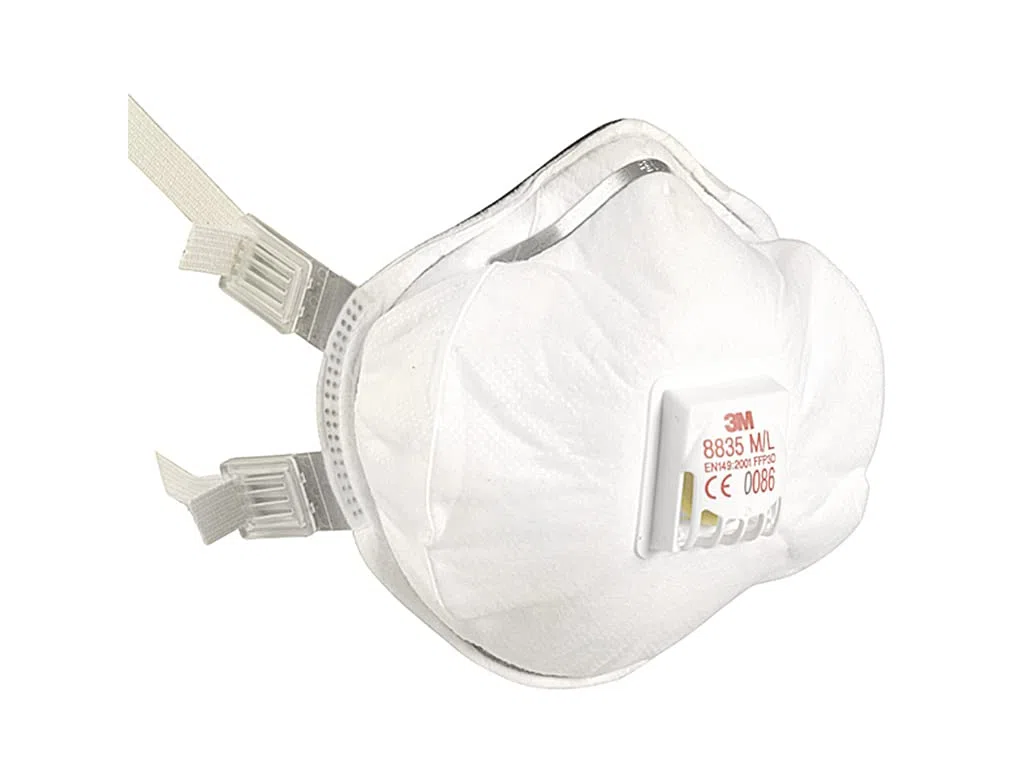 3M 8835 EN 149 Respirateur 3D FFP 3D avec vanne d'expiration, jaune, 5 pièces