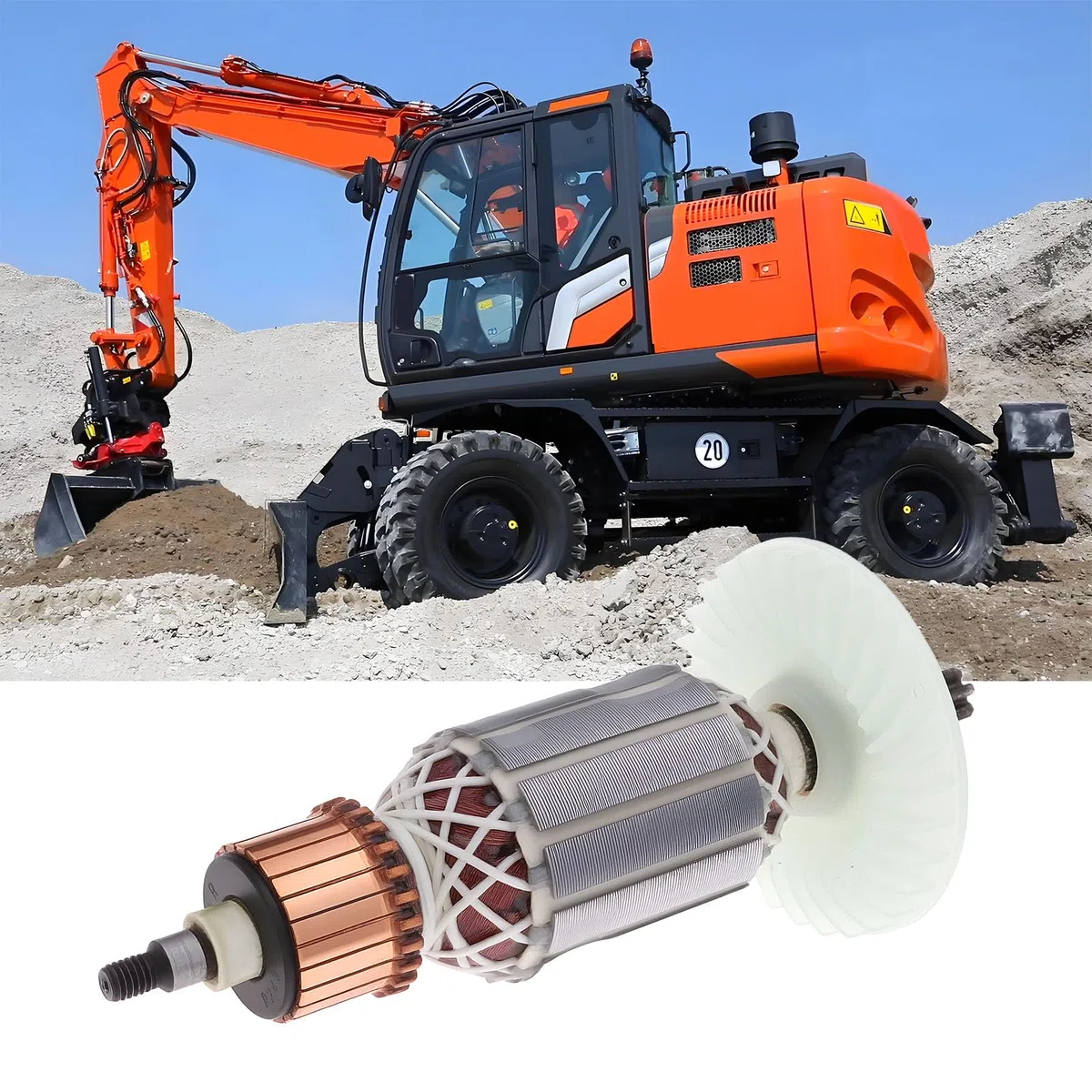 EMSea Rotor d'ancrage pour Perceuse ¨¦lectrique Compatible avec Hitachi DH40FR DH40MR DH40SR DH40MRY
