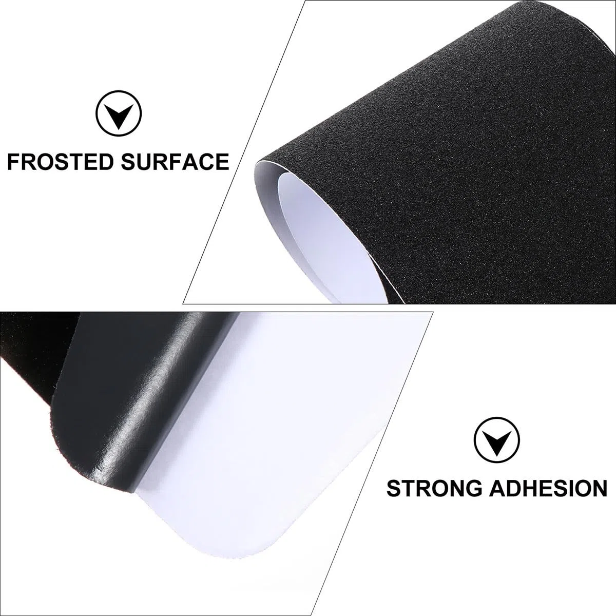 Beavorty Lot de 4 Bandes Antidérapantes en Pvc Noir pour Escaliers Intérieurs et Surfaces Décoratives, Adhésif Imperméable et Anti-âge pour Sécurité Renforcée