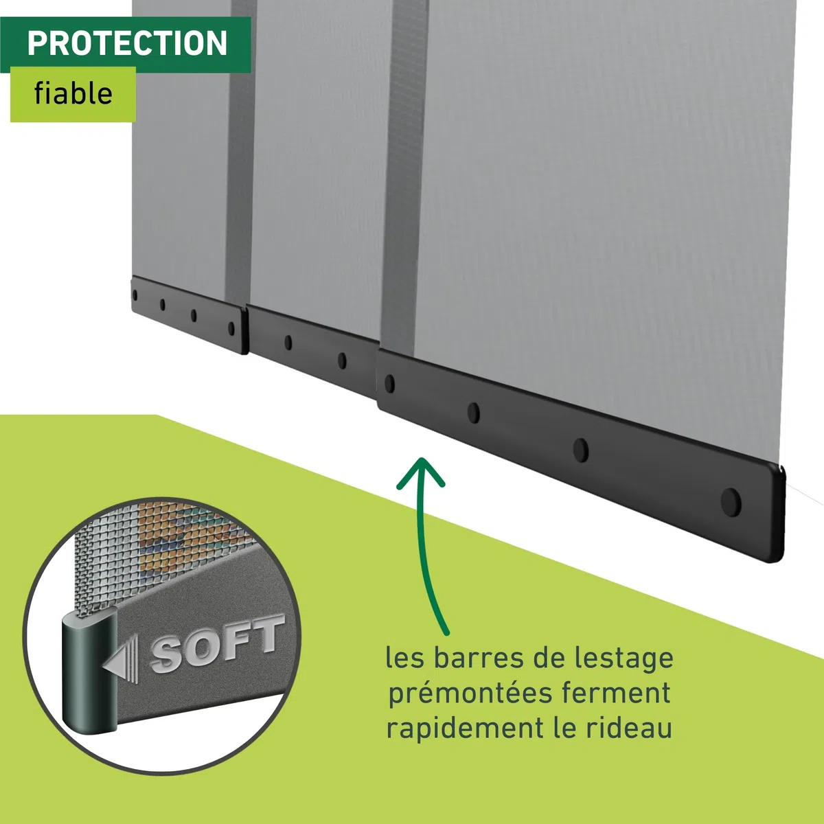 Windhager rideau anti-insectes lamelles 100 x 220 cm, moustiquaire de porte blanche, protection contre mouches et moustiques pour balcon et terrasse, montage sans perçage, 04316 (Lot de 2)