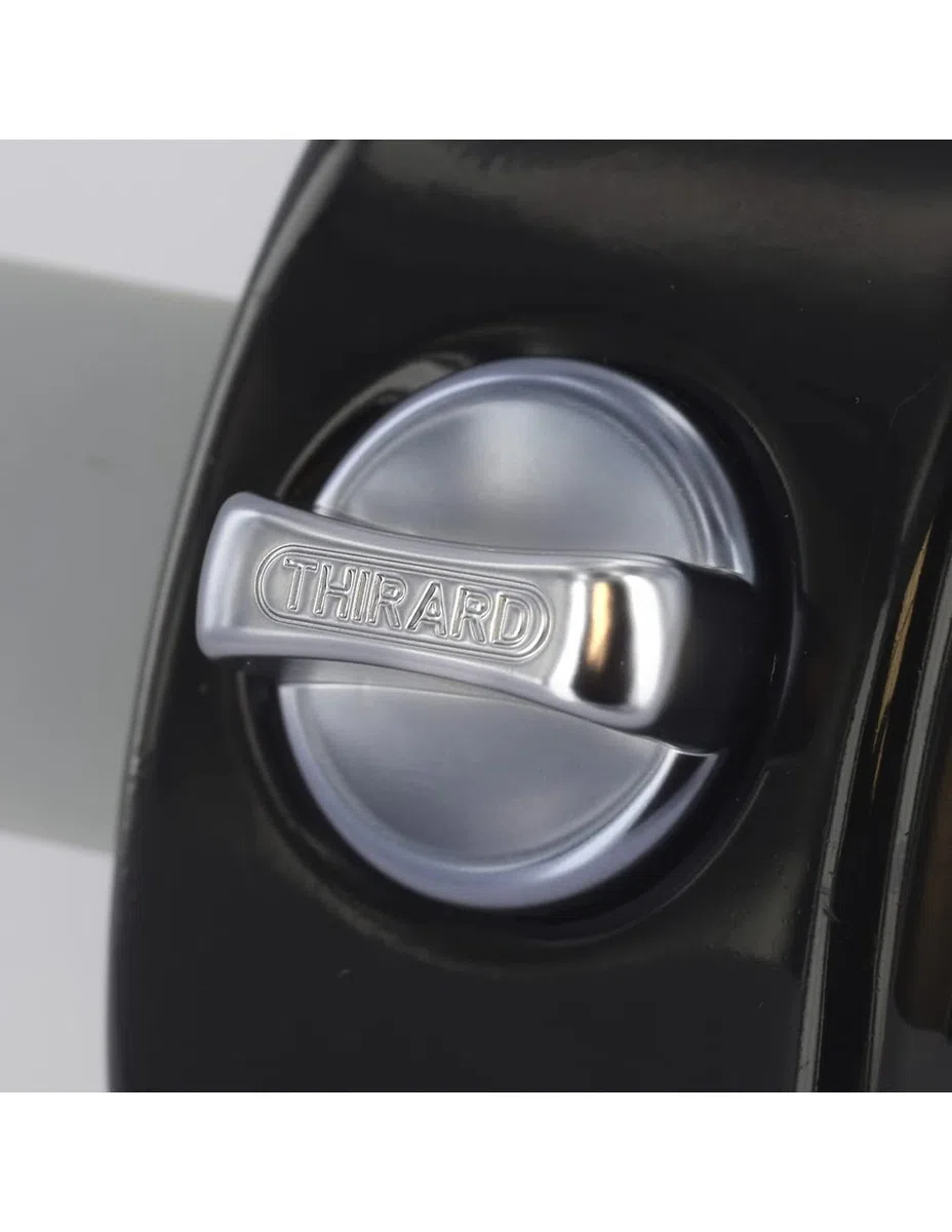 THIRARD - Verrou à Bouton Design 5 pour Porte d'Entrée - Cylindre Acier 50 mm - Ø 23 mm - Noir - 3 Clés Plates Crantées - Hauteur 94 mm - Largeur 60 mm