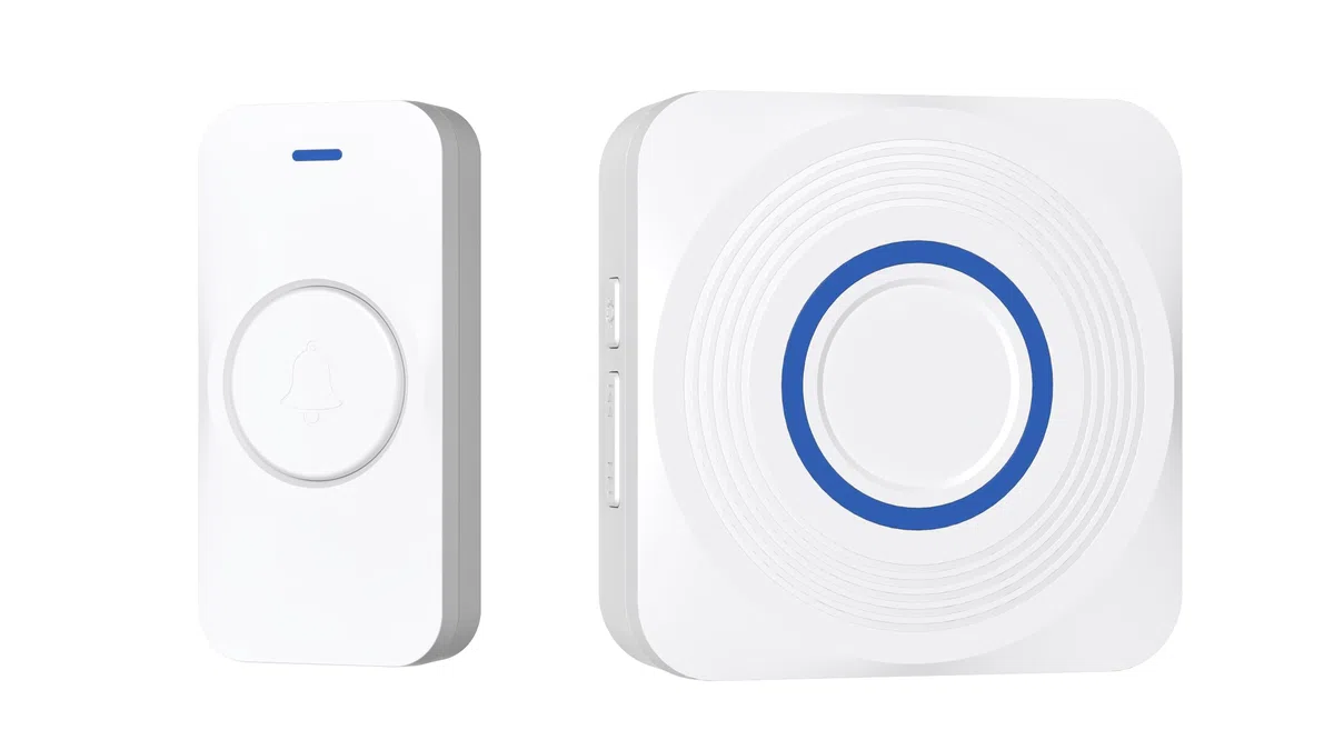 DRINGG, Sonnette connectée WiFi + RF (Bouton IP65 + Carillon intérieur), Notifications sur Smartphone, Longue portée, IP65