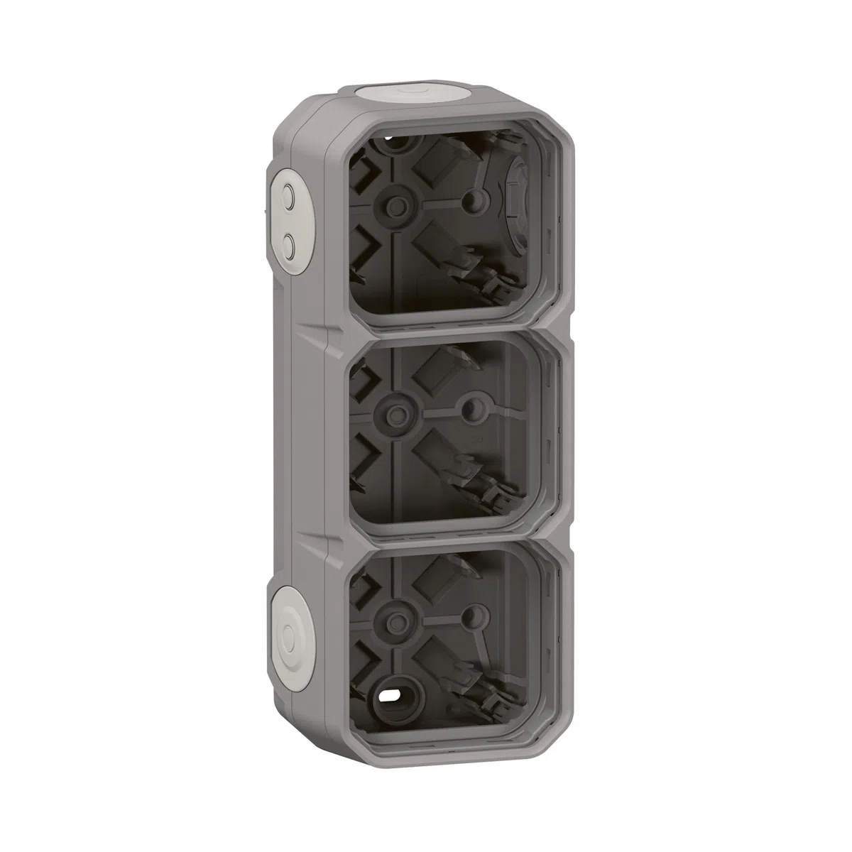 boitier saillie - 3 postes - horizontal ou vertical - gris - legrand plexo 069680l
