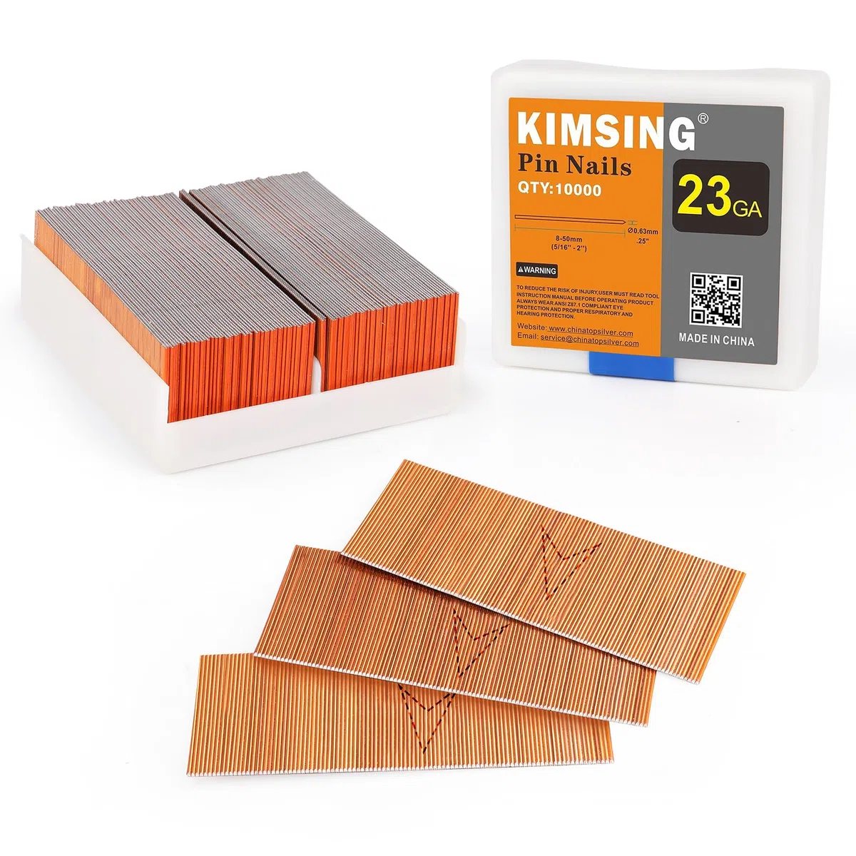 KIMSING Lot de 10 000 micro-clous de calibre 23 sans tête de 25 mm pour cloueuse pneumatique et goupille pneumatique pour meubles (P625)